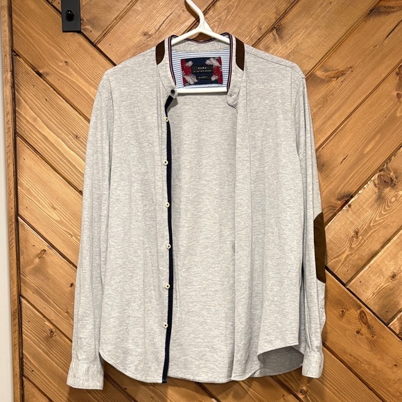 Zara Men's Grey Button-Up Large - Picture 1 of 4